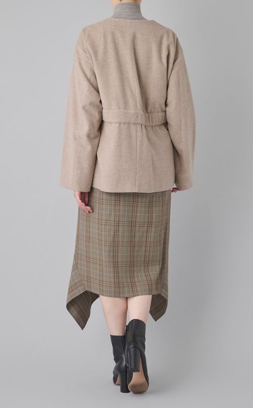 ウール混2wayショートコート