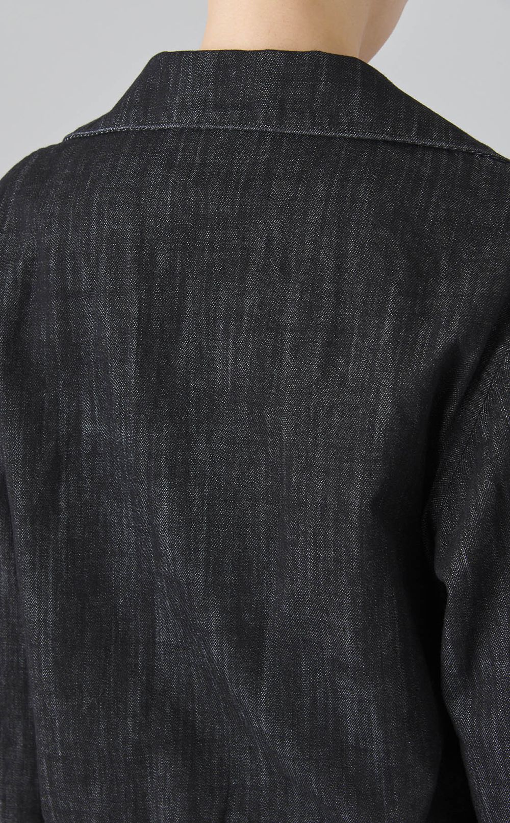 デザインカラーウォッシュドデニムブルゾン