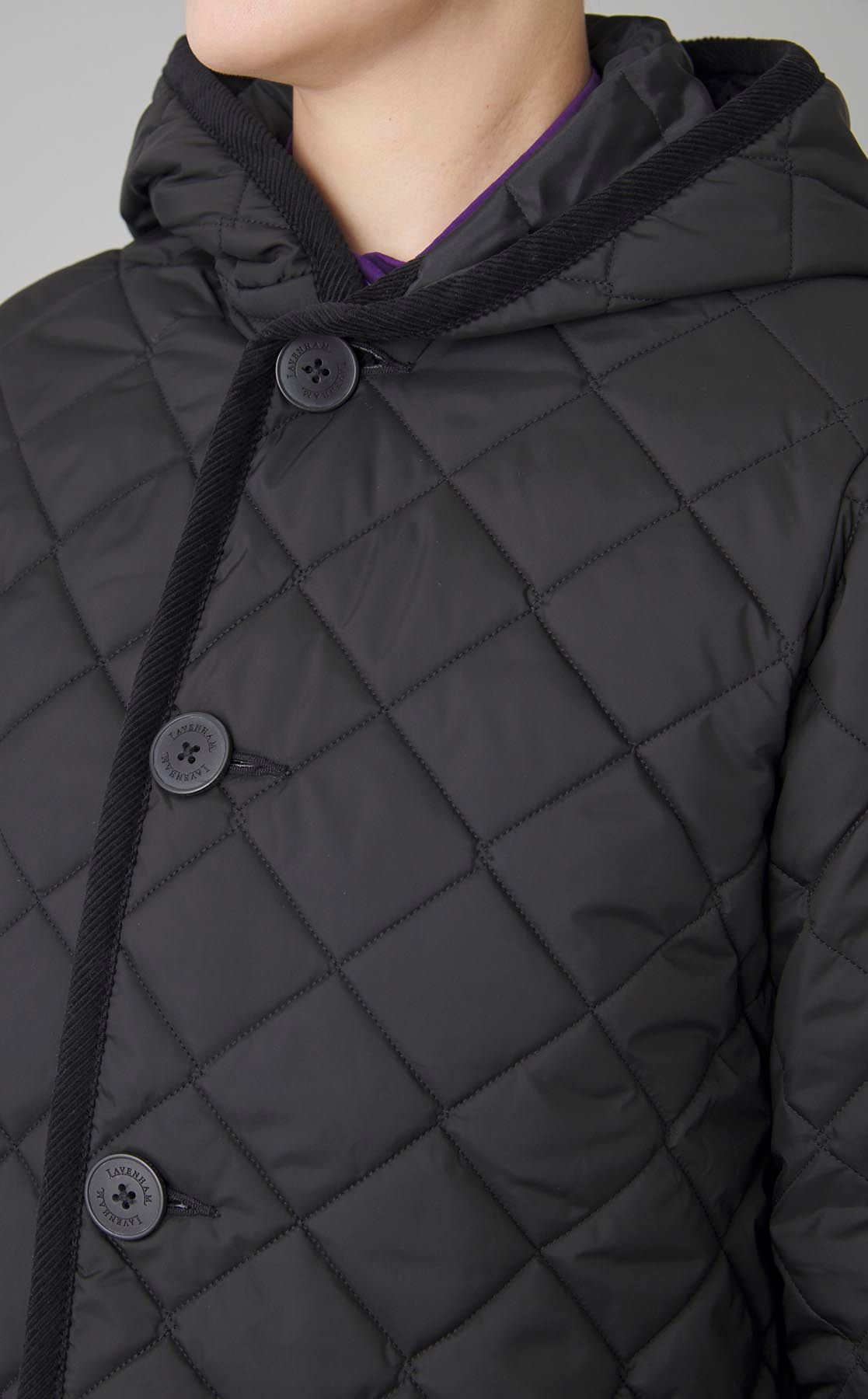 LAVENHAM｜キルティングフーディロングコート