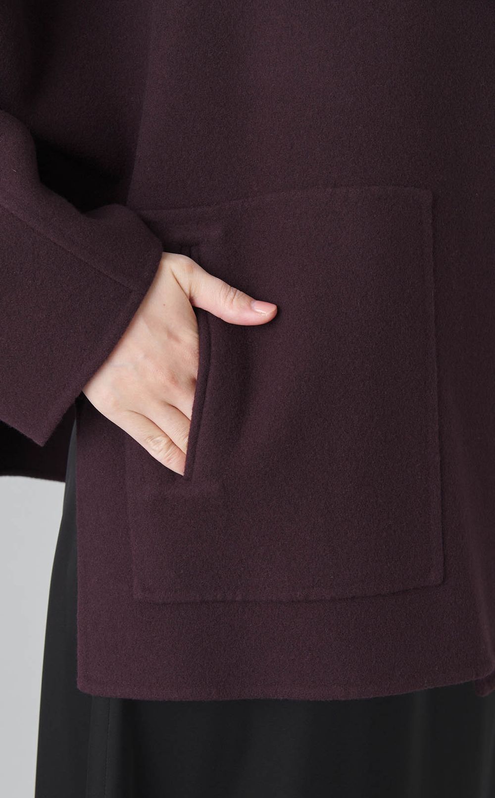 ストール付きポンチョショートコート