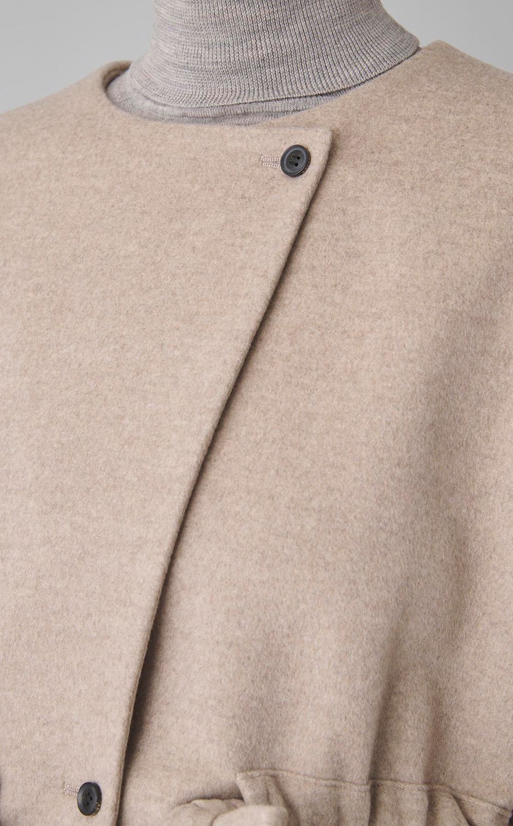 ウール混2wayショートコート