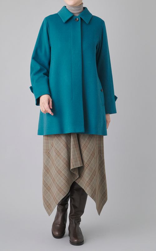 チェックウールラッフルスカート