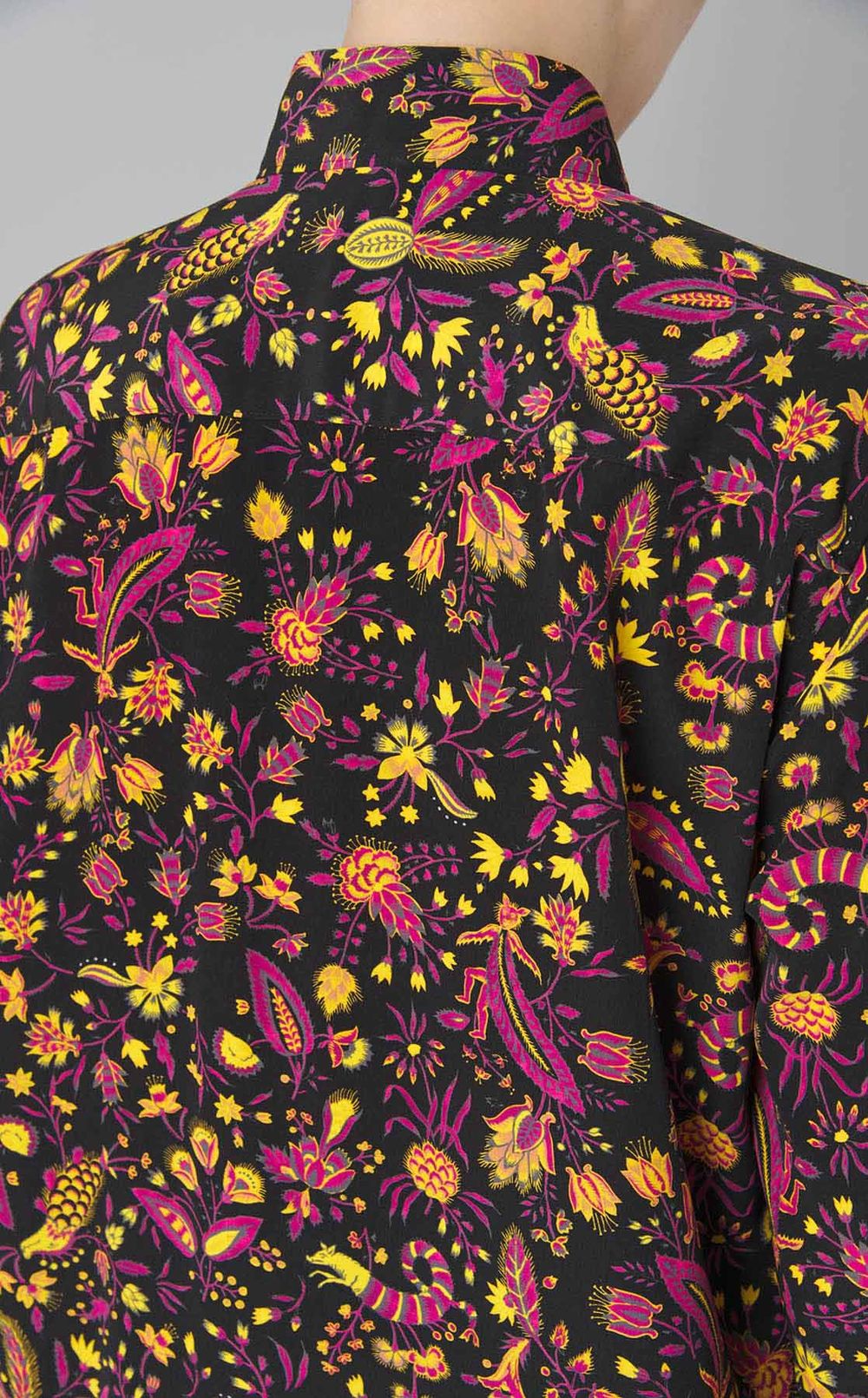 フラワープリン卜ロングシャツ