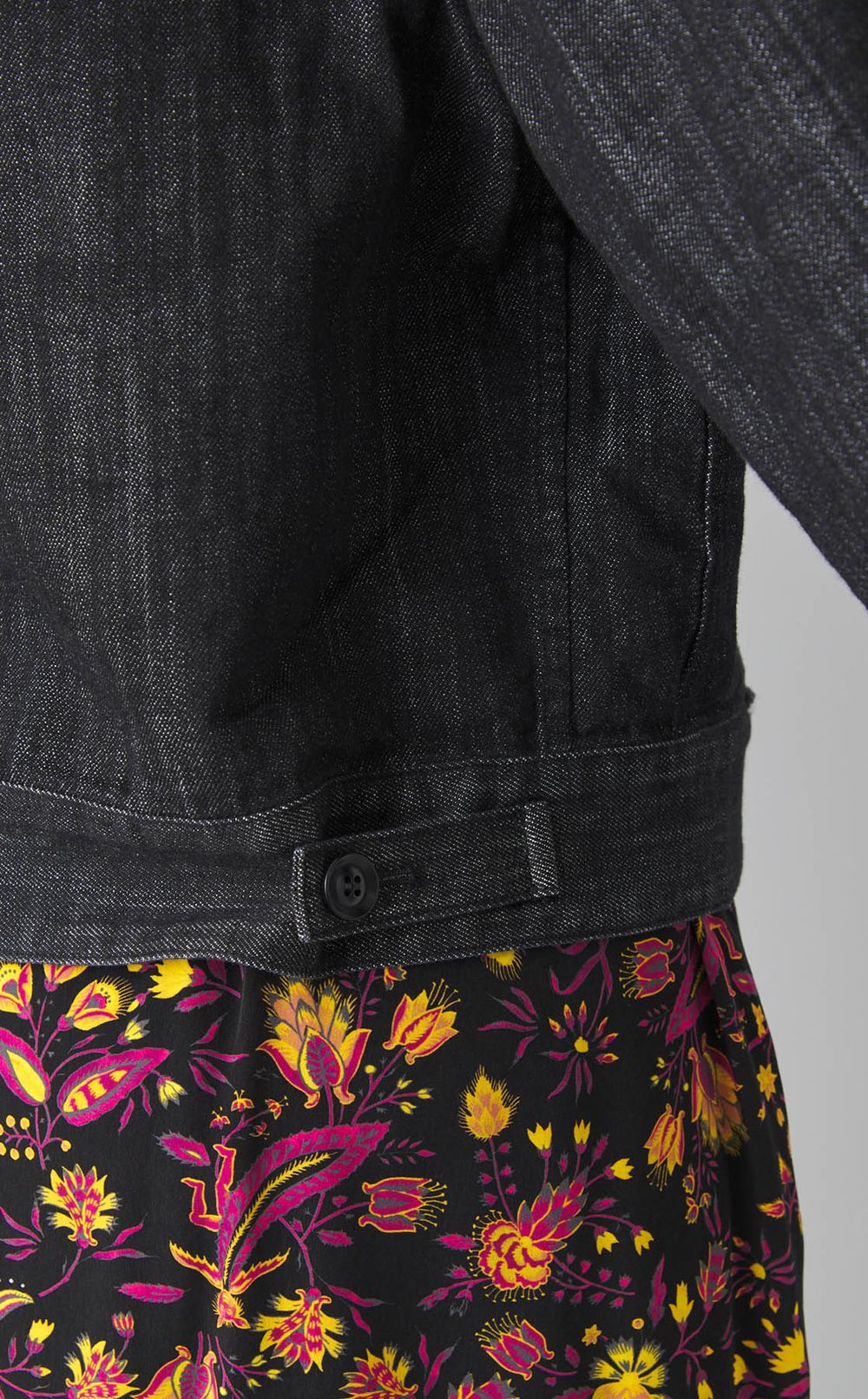 デザインカラーウォッシュドデニムブルゾン