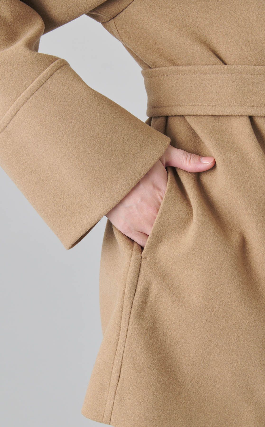 Na.e ショール カラー ショートコート（キャメル） MICA&DEAL｜ショールカラーショートコート