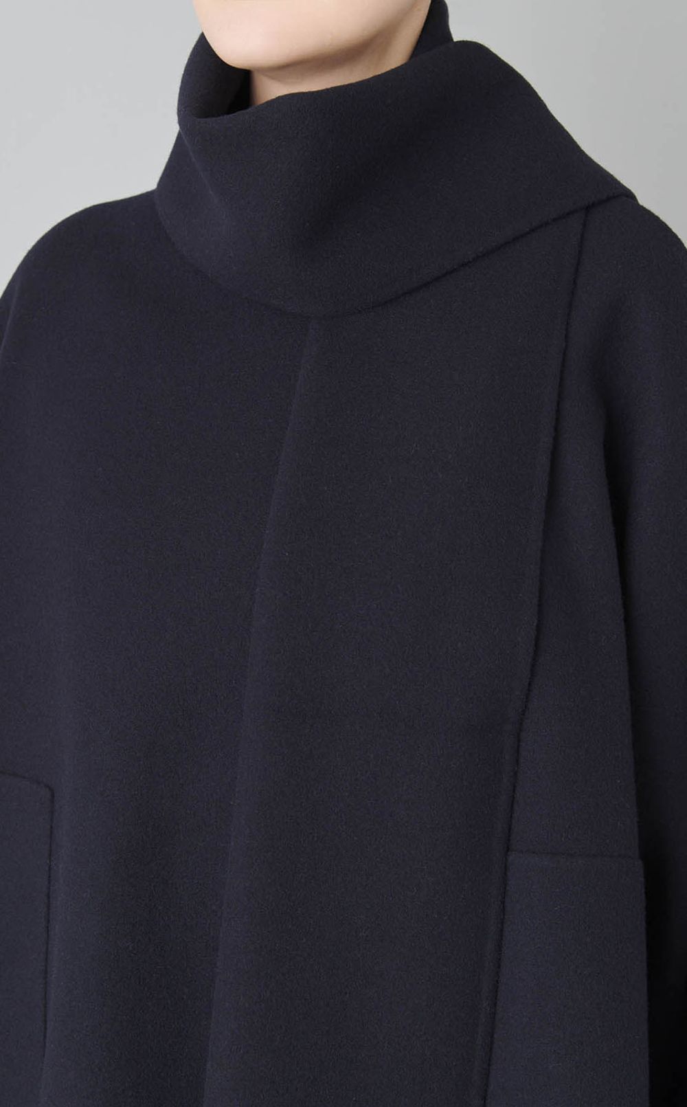 ストール付きポンチョショートコート