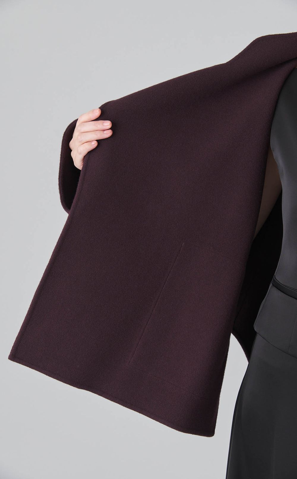 ストール付きポンチョショートコート