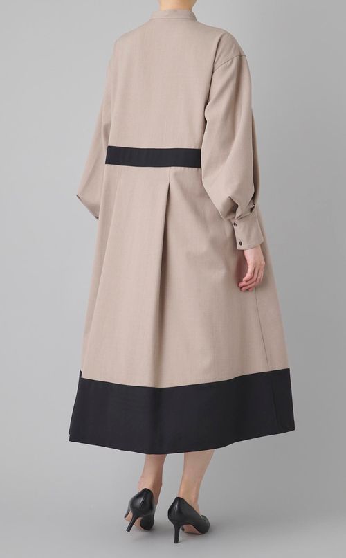 ツイルバイカラーロングワンピース