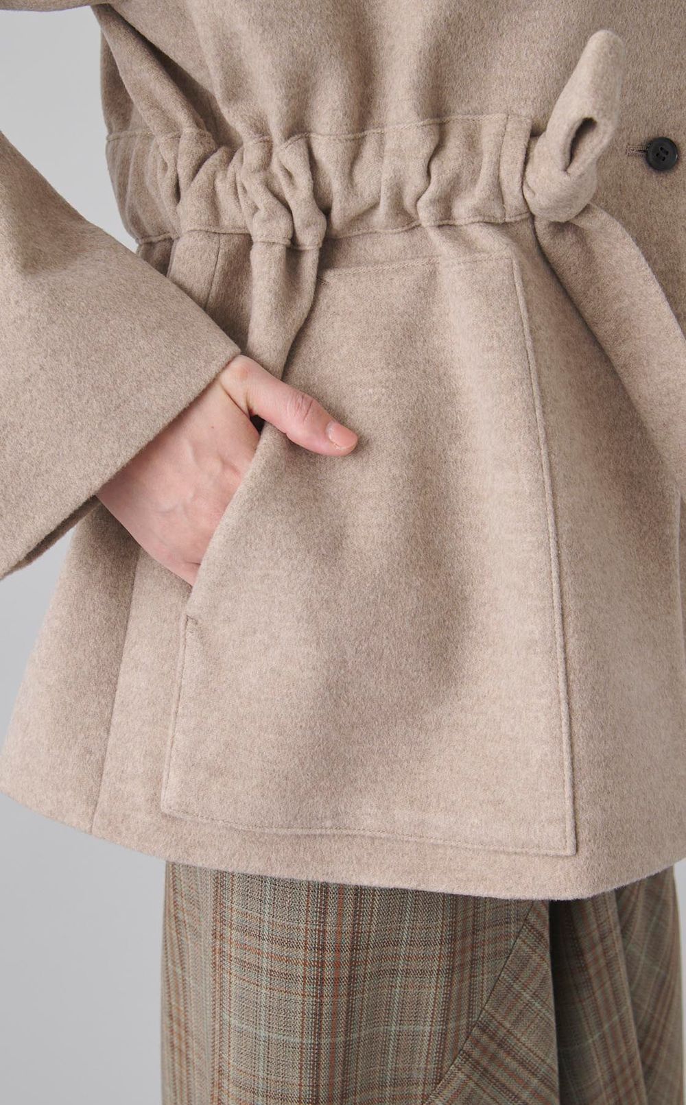 ウール混2wayショートコート