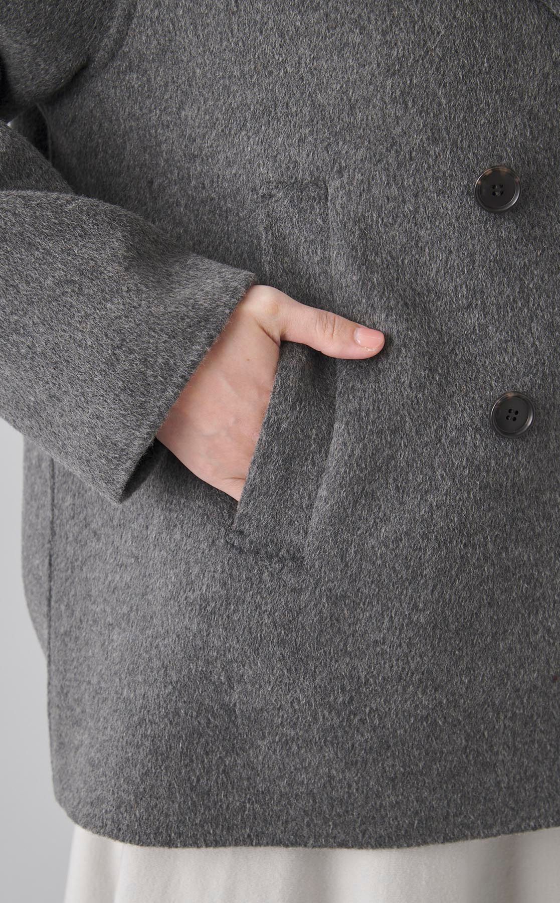 theory luxe 23AW ダブルフェイスショート丈ブルゾンコート　グレー theory luxe 23AW ダブルフェイスショート丈ブルゾンコート グレー