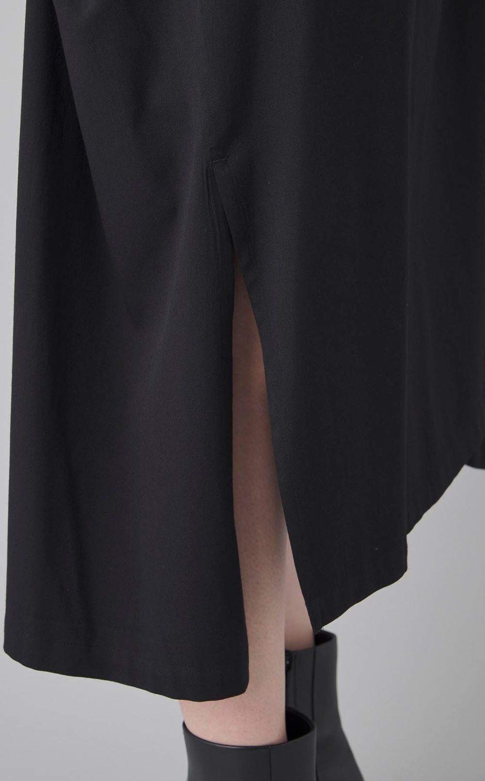 ウール混スタンドカラーワンピース