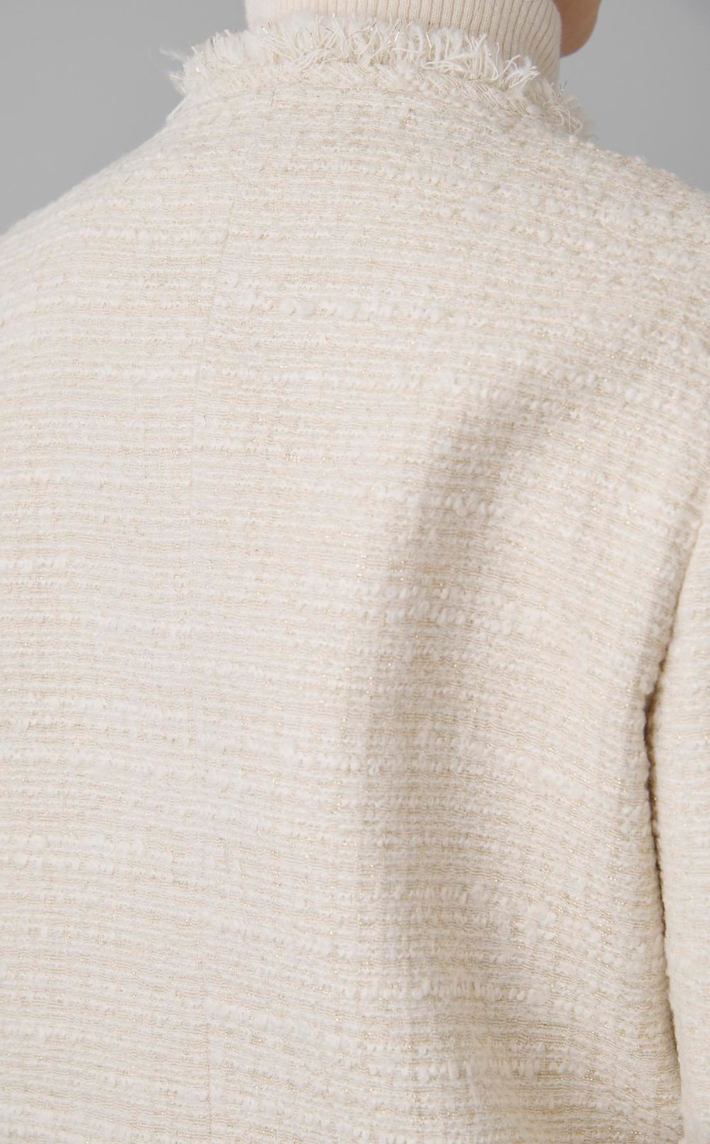 ノーカラーツイードジャケット