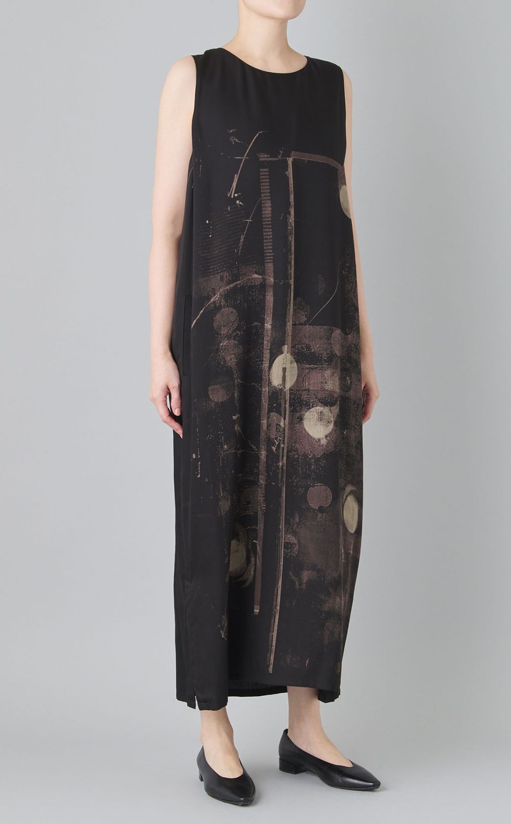 ダンガリーツイルドットプリントワンピース