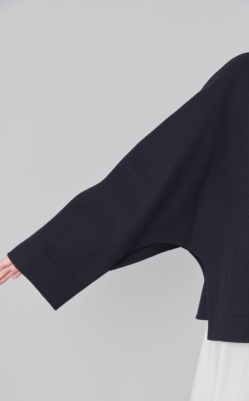 ストール付きポンチョショートコート