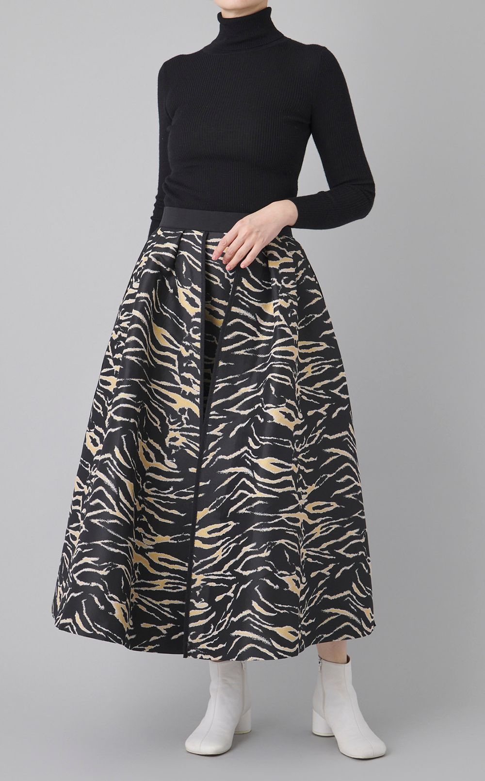 ゼブラジャガードフレアスカート