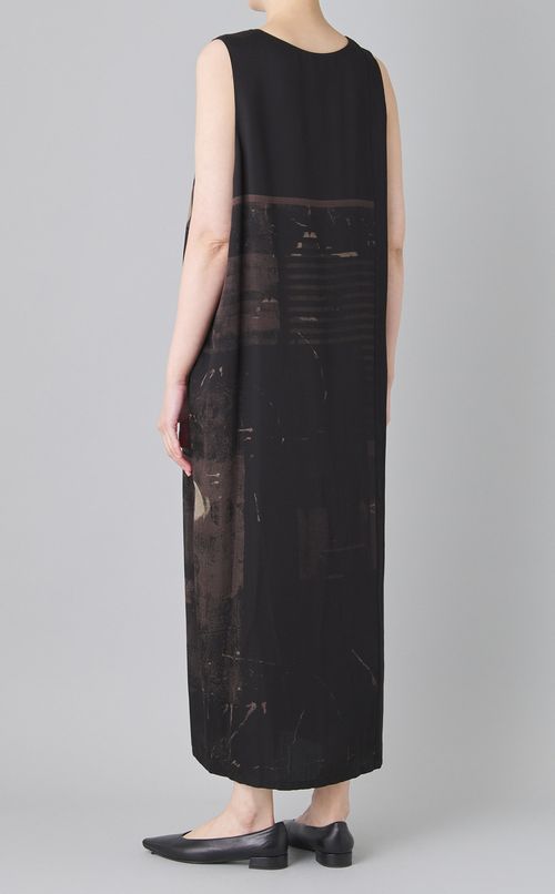 ダンガリーツイルドットプリントワンピース