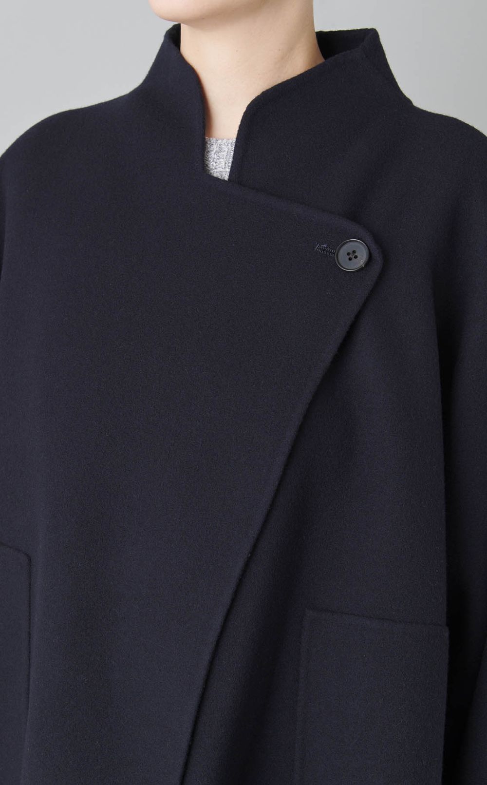 ストール付きポンチョショートコート