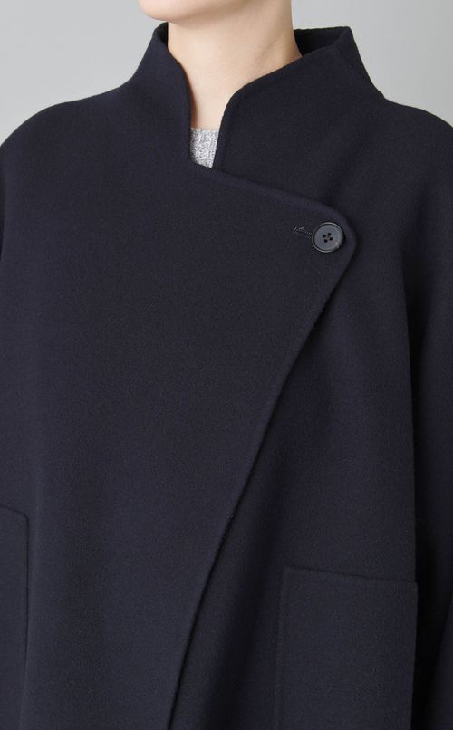 ストール付きポンチョショートコート