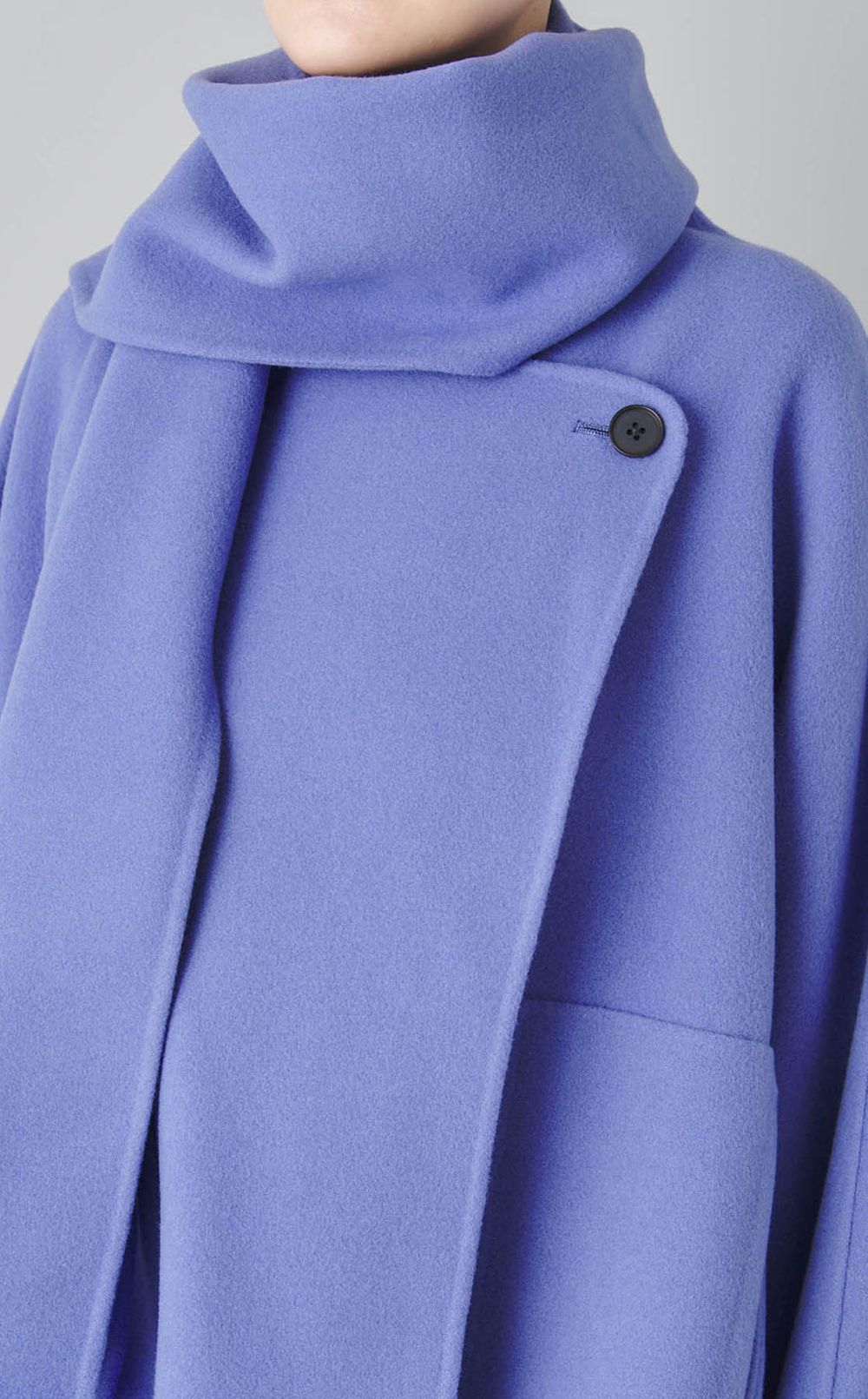 ストール付きポンチョショートコート