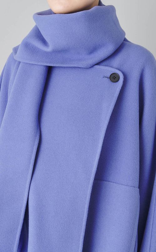 ストール付きポンチョショートコート