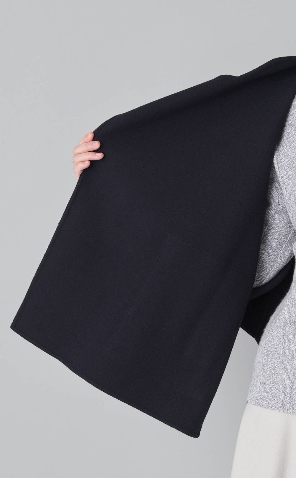 ストール付きポンチョショートコート