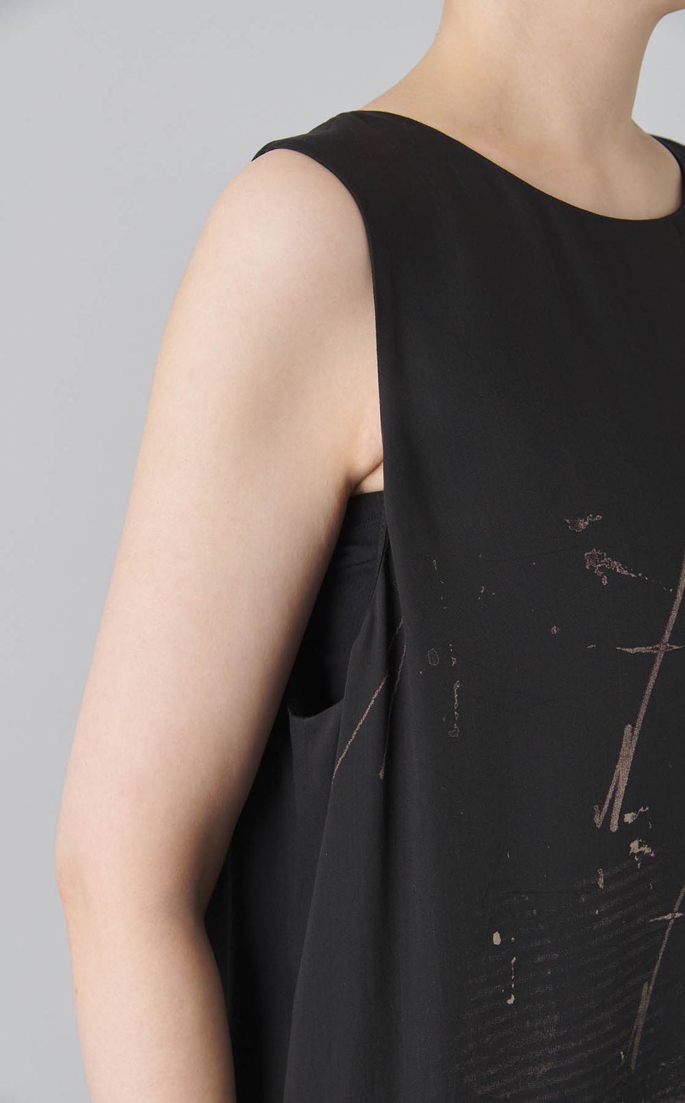 ダンガリーツイルドットプリントワンピース