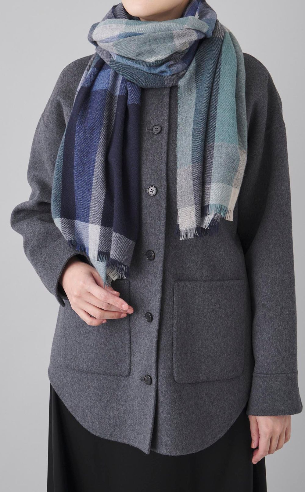 カシミヤ大判スカーフ