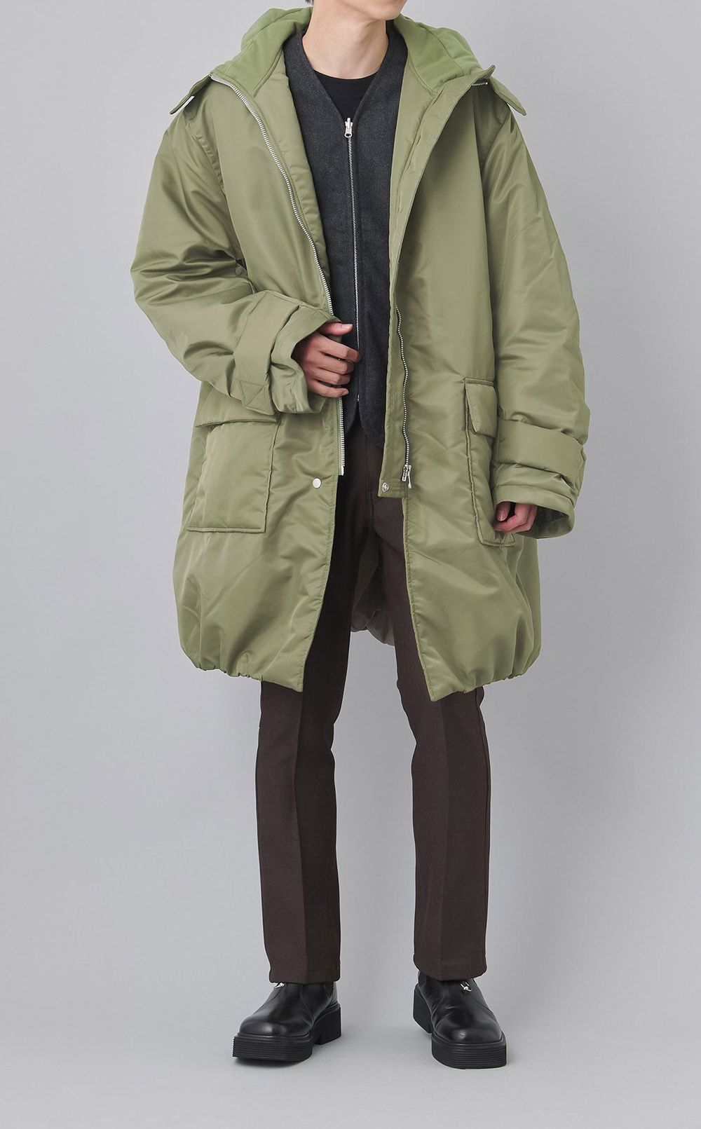 ナイロンサテンパデッドコート