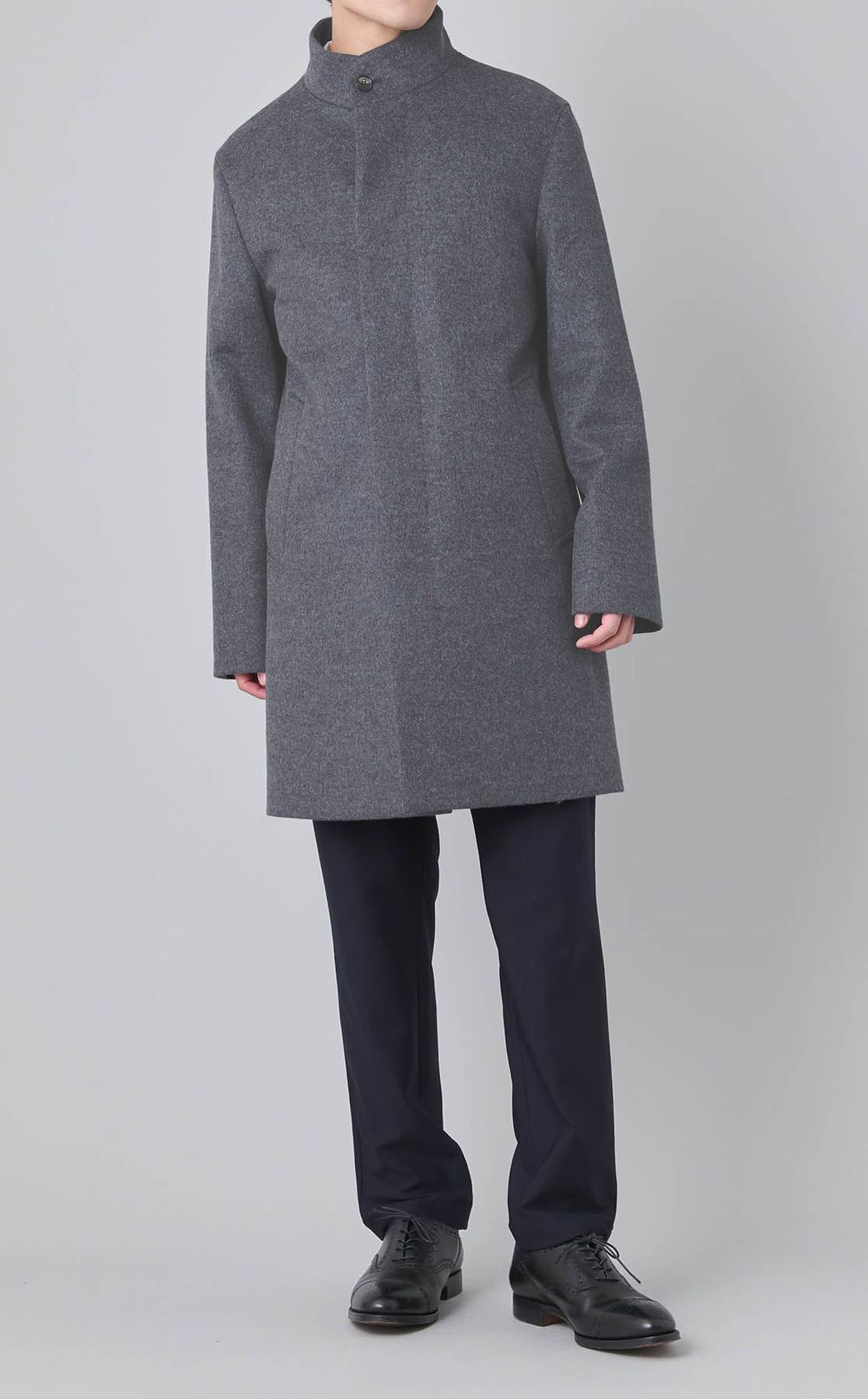 スタンドカラーショートビーバーカラーコート