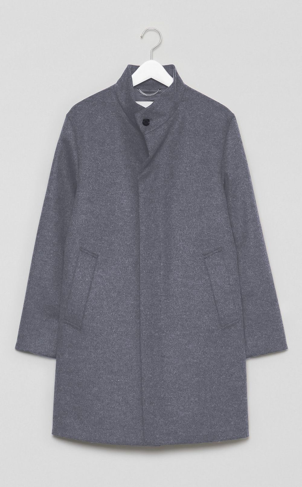 スタンドカラーショートビーバーカラーコート