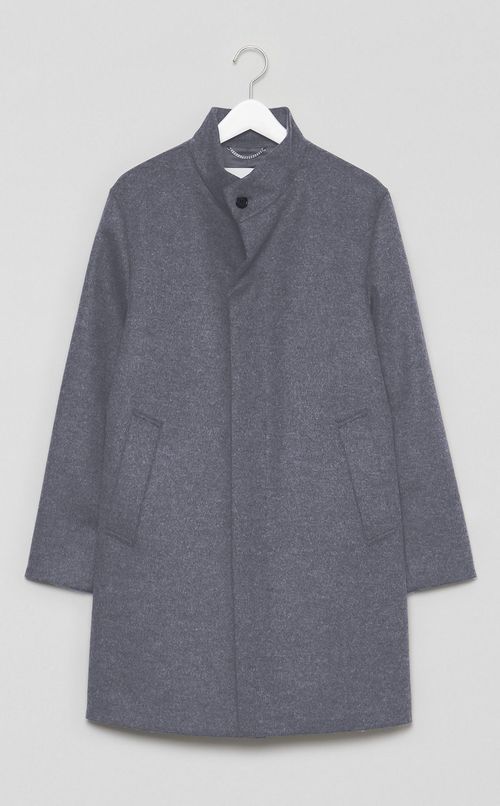 スタンドカラーショートビーバーカラーコート