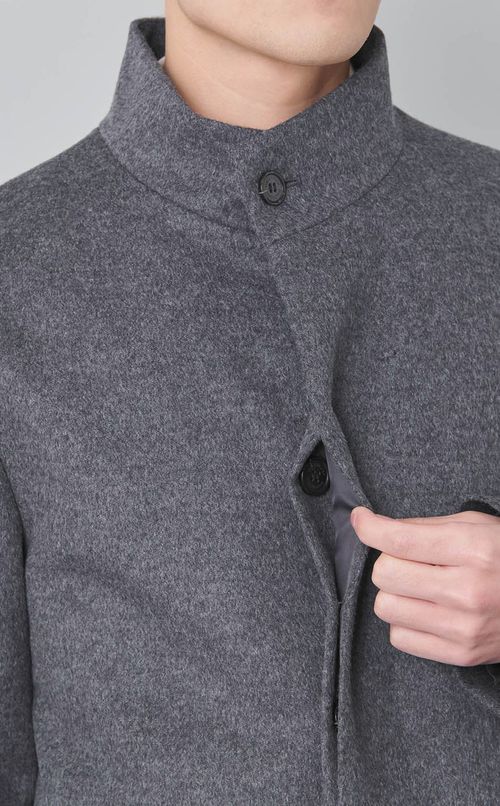 スタンドカラーショートビーバーカラーコート