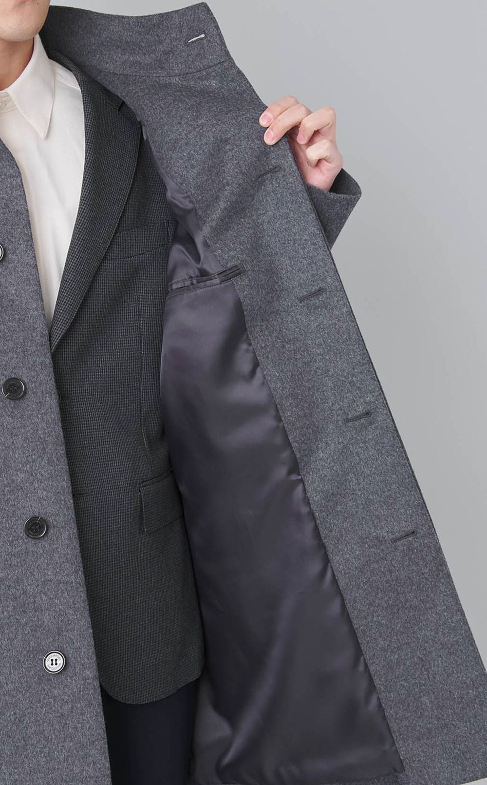 スタンドカラーショートビーバーカラーコート