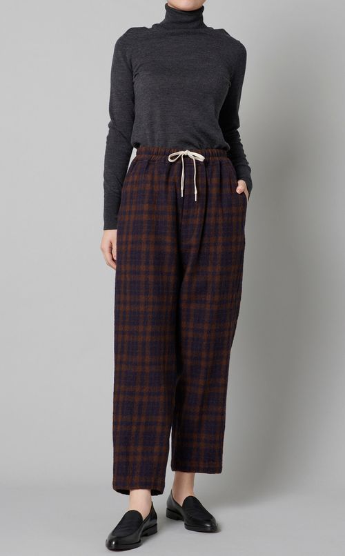 ウールチェックトラウザーパンツ