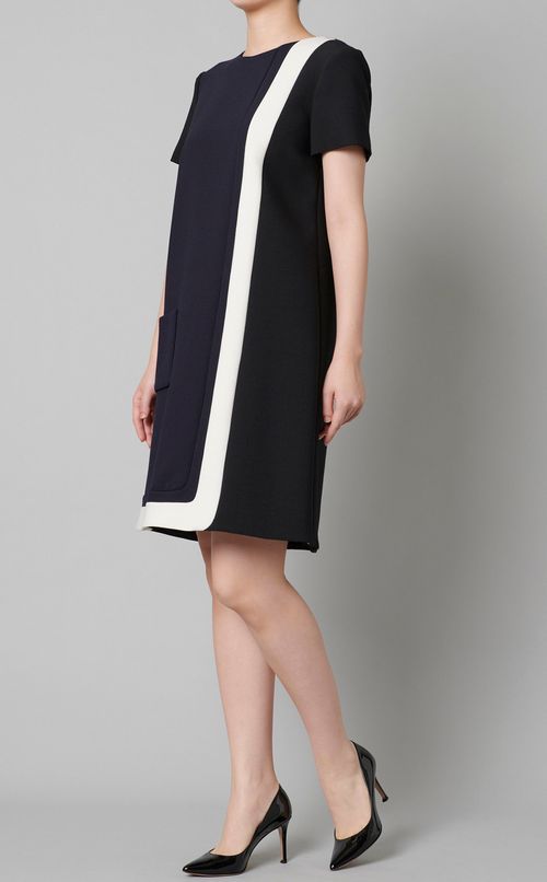 カラーブロックショートスリーブワンピース