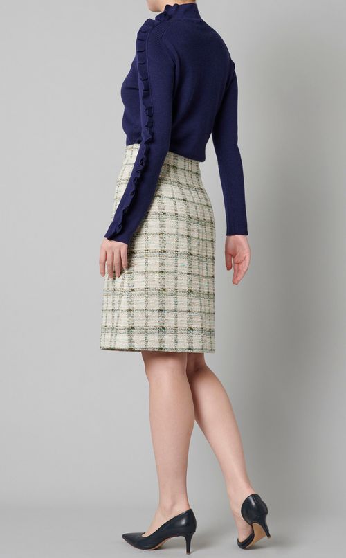 ウールサイドフリルニットプルオーバー