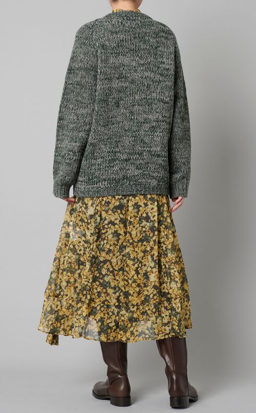 ウールVネックミックスニット