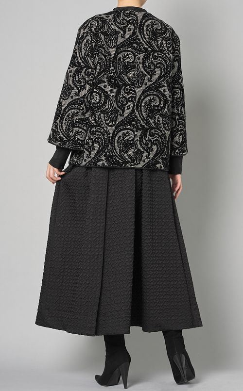 ペイズリー柄ノーカラージャケット