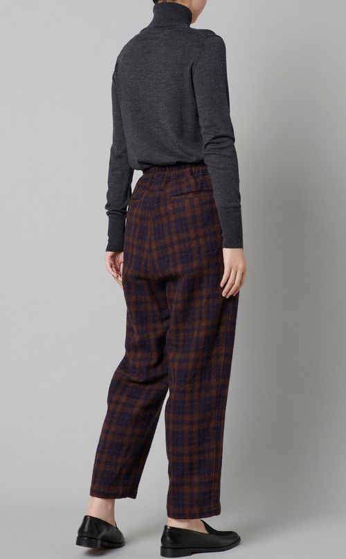 ウールチェックトラウザーパンツ