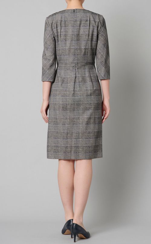 チェックフロントギャザーワンピース