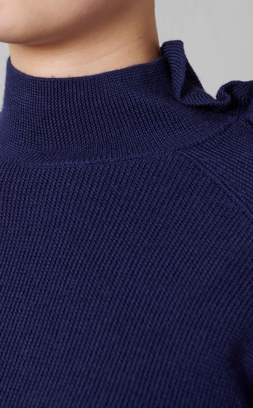 ウールサイドフリルニットプルオーバー