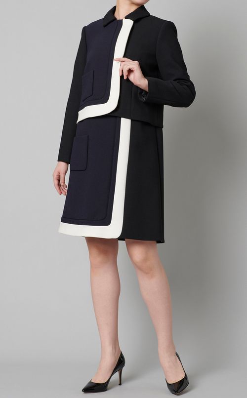 カラーブロックショートスリーブワンピース