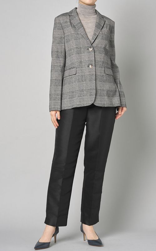 チェックウールテーラードジャケット