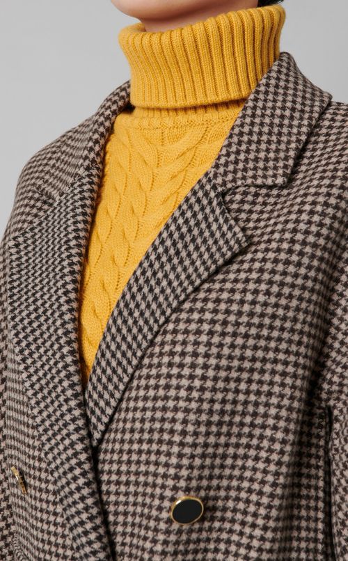 チェックダブルフェイスロングコート