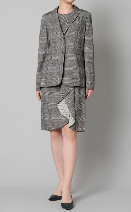 チェックウールテーラードジャケット