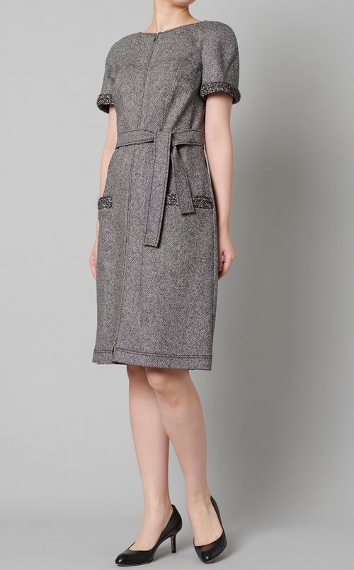 ツイードショートスリーブワンピース
