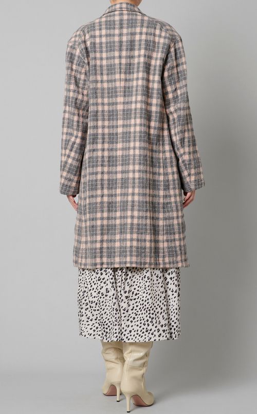 ウールチェックダブルコート