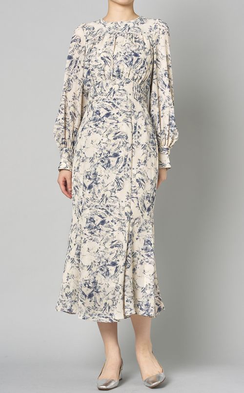 マーメイドフラワープリントワンピース