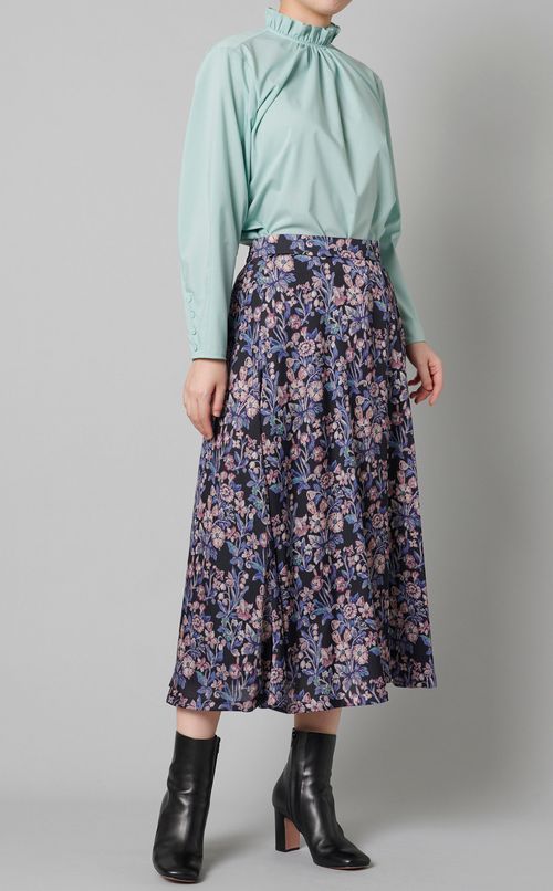 フラワープリントフレアスカート