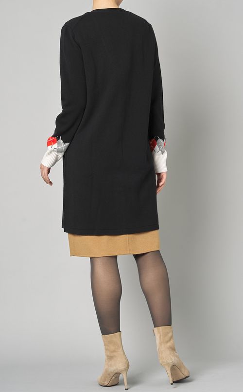 ウールアーガイルロングカーディガン